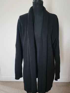 Mark & Graham Classic Long Lambswool Blend Shawl Collar Cardigan Black M